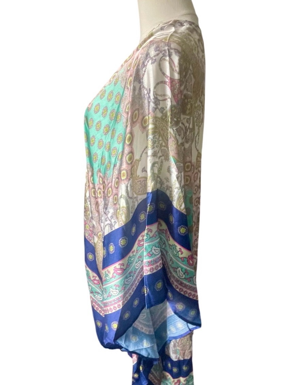 Umgee Navy Mix Boho Paisley Kimono Cover Up NWT S/M - Picture 4 of 12